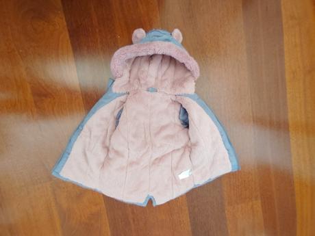 Bunda zimná - sivá s ružovou kožušinkou v.110, pepco,110