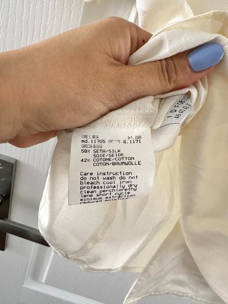 Hodvábna blúzka s čipkovanými rukávmi, xl