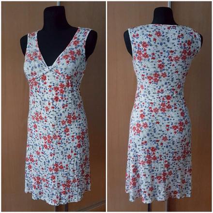 Biele viskózové šatky s kvietočkami vel.m, m