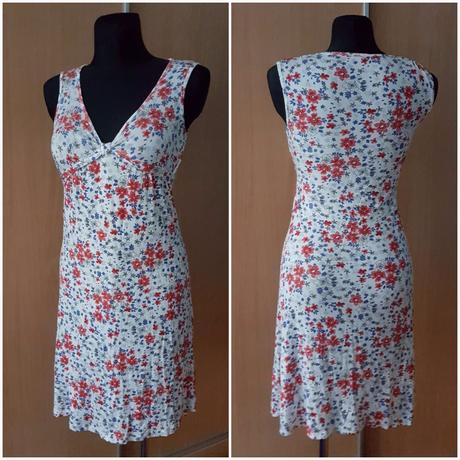 Biele viskózové šatky s kvietočkami vel.m, m