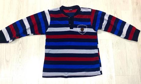 Pruhované flísová mikina veľ. 140, 140