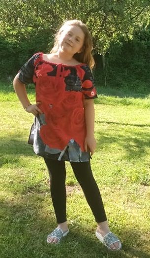 Dievčenská tunika / šaty ruža - 7-13r.,