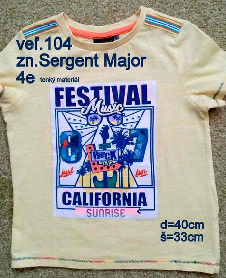 Chlapčenské tričko veĺ.104, sergent major,104