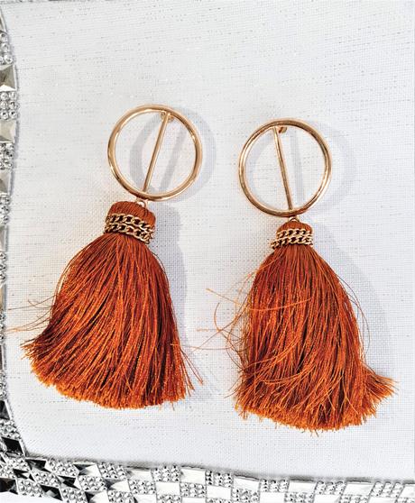 Náušnice so strapcami-škoricová, 