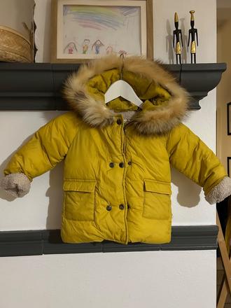 Zimna bunda zara s pravou kozusinou, zara,92