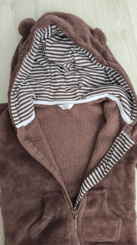 Hnedá flísová mikina/flísová bunda macko, 86