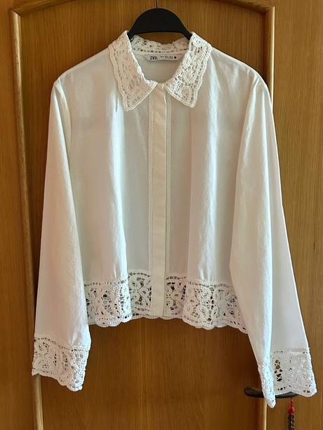 Elegantná blúzka s čipkou zn.zara č.m/l, zara,m
