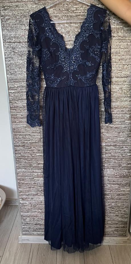 Modré spoločenské šaty, m