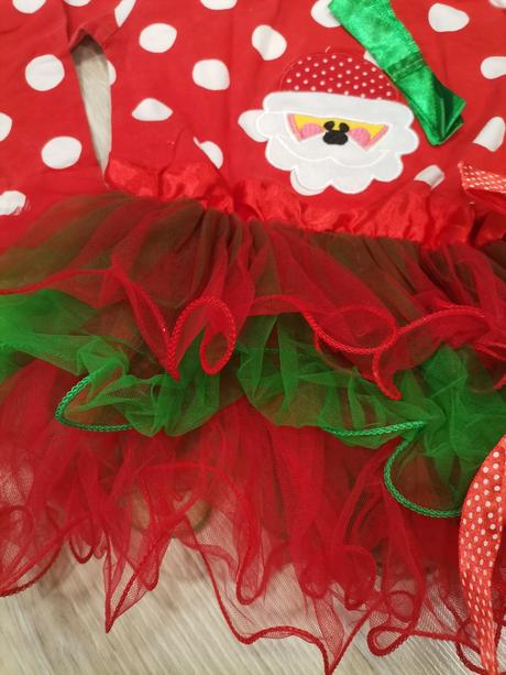 Dievčenské červene vianočné šaty, 92