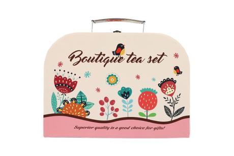 Čajová sada riadu a dezertový set v kufríku, 