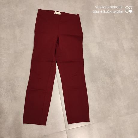 Bordové 7/8 elastické nohavice, tchibo,36