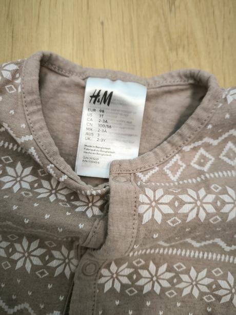 H&m krásne vianočné pyžamo veľkosť 98, h&m,98