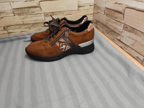 Rieker 39 - dámske hnedé kožené topánky, rieker,39