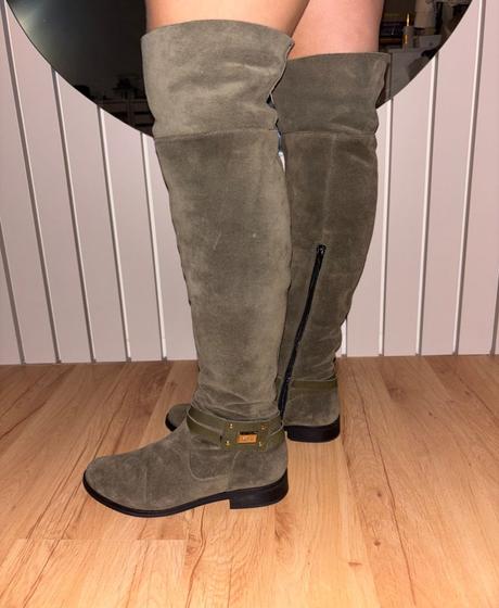 Kožené čižmy nad koleno kati 37, 37