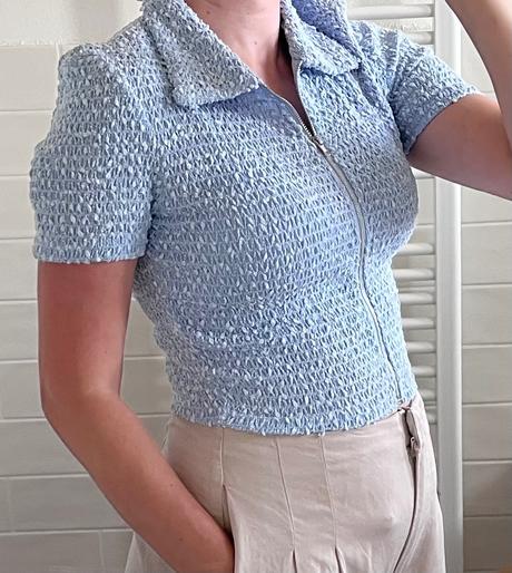 Bledomodré tričko na zips, fb sister, s/36, amisu,s