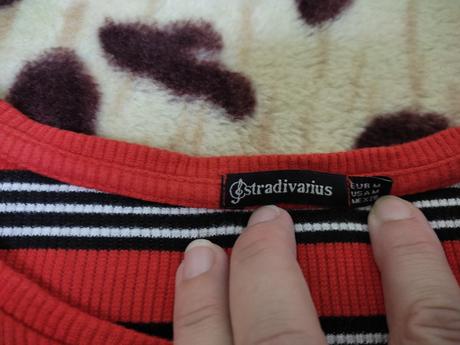 Červené pásikavé elastické tričko stradivarius, stradivarius,m