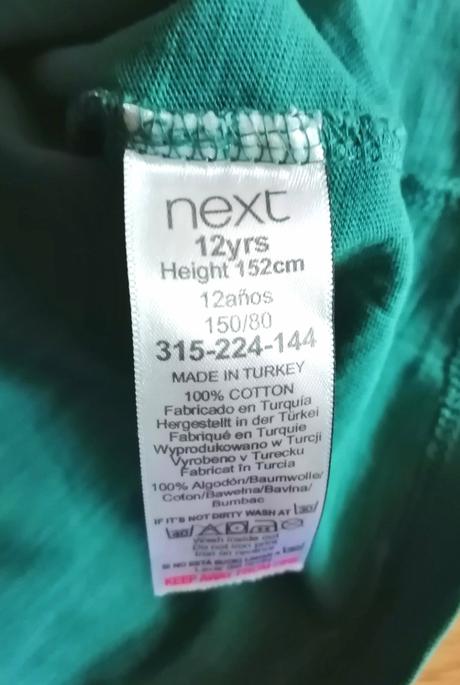 Zelené tričko next, veľ. 152 (12 rokov), next,152