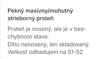 Masívnejší strieborný prsteň - 925,