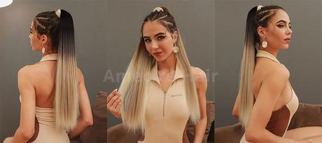 Predlžovanie vlasov s dlhým rovným chvostom 40,