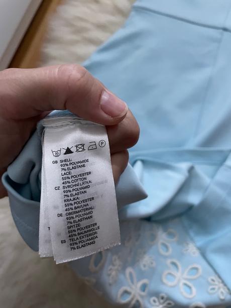 Bledomodré šaty s aplikáciou, h&m,36