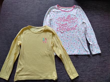 Bavlnené tričká s dlhým rukávom, 128