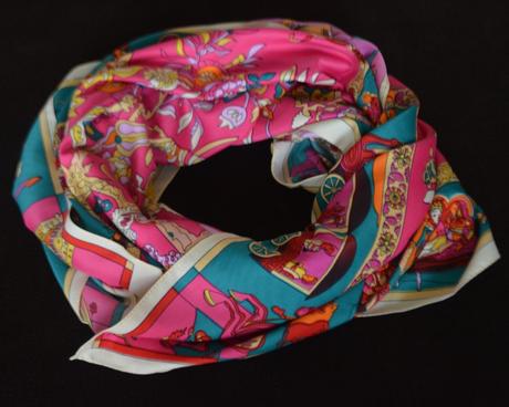 Veľká vzorovaná šatka, 40 percent hodváb, xxl