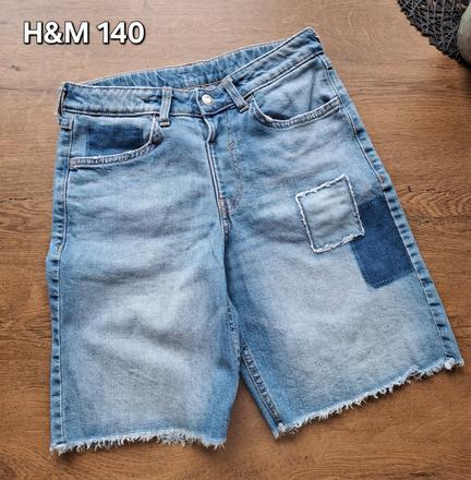 Džínsové šortky do zaujímavými detailmi, h&m 140, h&m,140