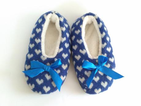 Teplé papučky s mašličkou a srdiečkami, f&f,22