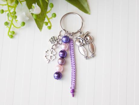 Kľúčenka - sova fialová, 