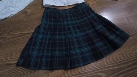 Sukňa skladaná čierno zelenkastá, h&m,36