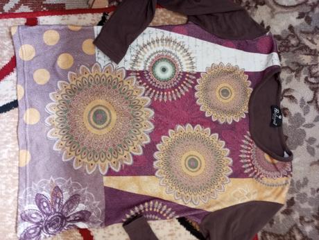 Tričko khaki kvetty, l