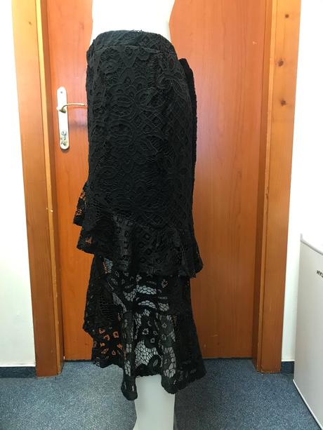 Krajková sukňa s volánom, 40/42, bonprix,40
