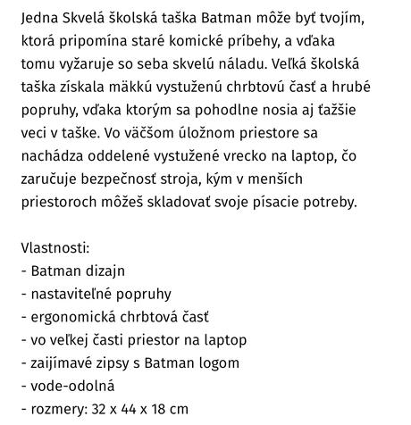 Školský vak batman,