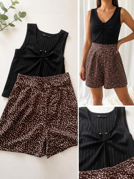Letný outfit + top + kraťasy, xs