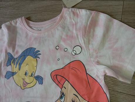 Batikované tričko disney ariel 104 a 110, primark,104