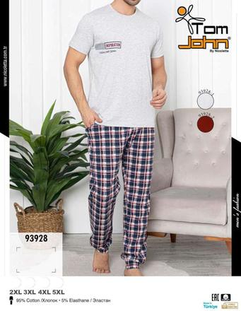 Pánske bavlnené pyžamo s krátkym rukávom, 4xl - xxxl