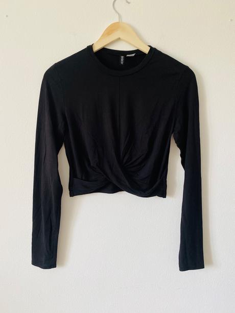 H&m čierny top, h&m,m