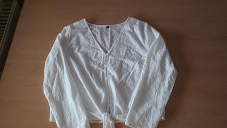 Biela blúzka madeirového vzhľadu, h&m,44