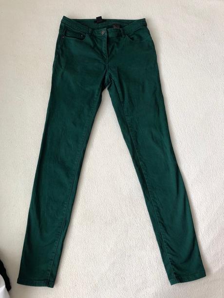 Tmavo zelene damske h&m nohavice 34, h&m,34