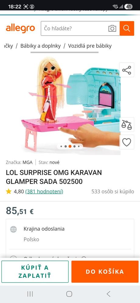 Lol bábika karavan auto  lol surprise, 