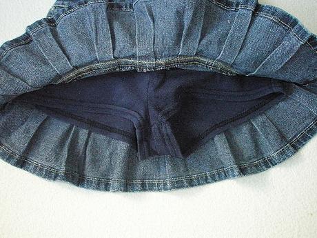 Riflová sukňa s gaťkami zn. gasoline 116/122, 116