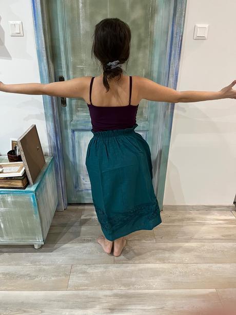 Ľanová midi sukňa /šitá/, m