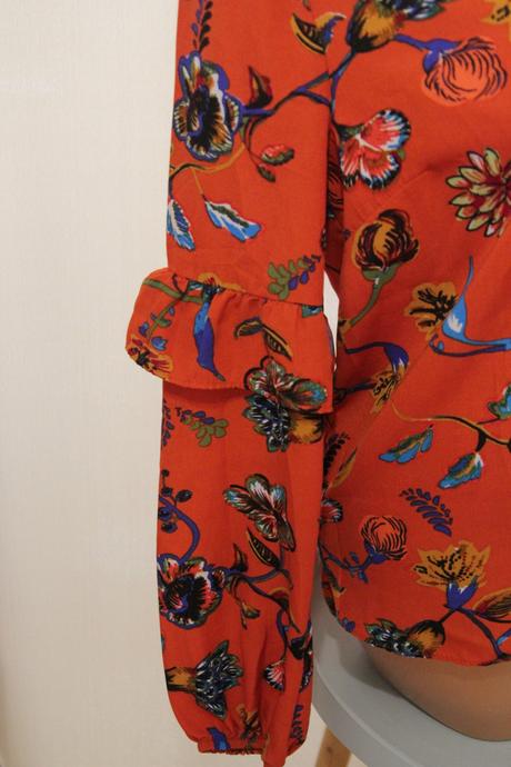 Kvetovaná blúzka papaya, m/l, papaya,m