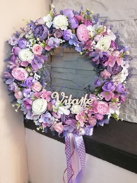 Levanduľovy veniec 45cm s nápisom, 