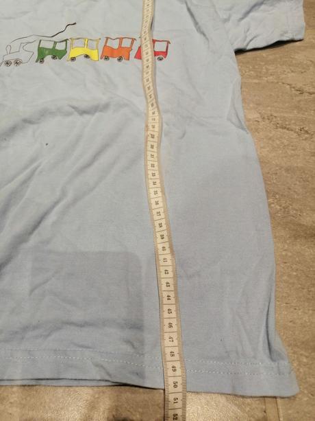 Tričko modré vláčik, v122-128,7-8r.,bavlna, 122