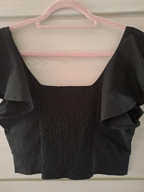 Čierny volánový top reserved, reserved,l