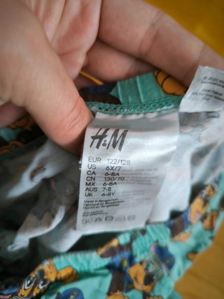 5x slipy labková patrola, h&m,122