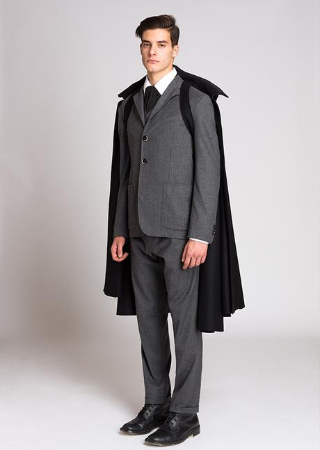 Luxusne panske vlnene glamurne pončo/kabat, l / m / s / xl