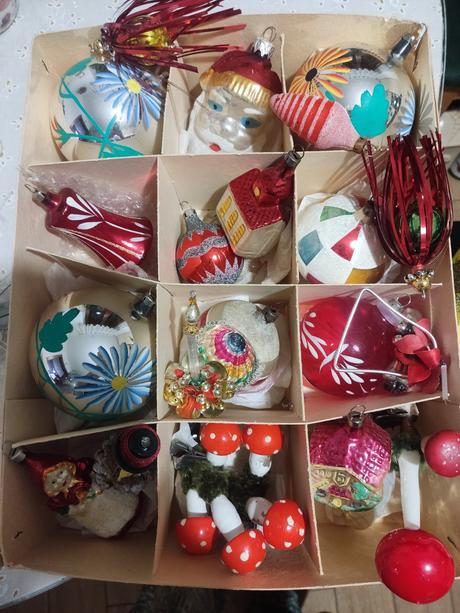 Staré, retro vianočné ozdoby, 