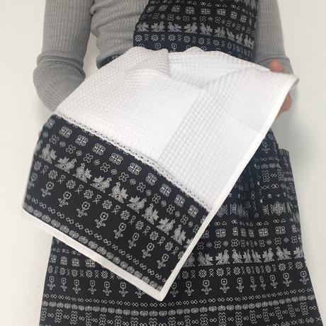 Bavlnená čiernobiela utierka čičmany, 